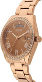 Guess Luna Diamonds Rose Gold Dial Rose Gold Steel Strap Watch for Women - GW0307L3