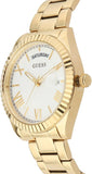 Guess Luna White Dial Gold Steel Strap Watch for Women - GW0308L2