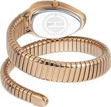 Just Cavalli Serpente Metallica Green Dial Rose Gold Steel Strap Watch for Women - JC1L208M0055