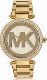 Michael Kors Parker Diamonds Gold Dial Gold Steel Strap Watch for Women - MK5784