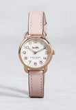 Coach Delancey Cream Dial Blush Pink Leather Strap Watch for Women - 14502750