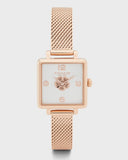 Coach Cass White Dial Rose Gold Mesh Bracelet Watch for Women - 14503698