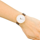 Calvin Klein Even White Dial Brown Leather Strap Watch for Women - K7B236G6