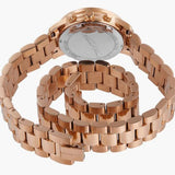 Michael Kors Runway Chronograph Analog Rose Gold Dial Rose Gold Steel Strap Watch for Women - MK7453