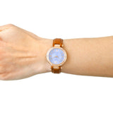 Guess Park Avenue Blue Dial Brown Leather Strap Watch for Women - W0838L2