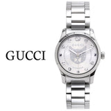 Gucci G Timeless Quartz Silver Dial Silver Steel Strap Watch For Women - YA126595