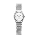 Calvin Klein Minimal White Dial Silver Mesh Bracelet Watch for Women - K3M23126