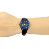 Fossil Tailor Blue Dial Blue Leather Strap Watch for Women - ES4092