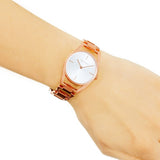 Calvin Klein Dainty White Dial Rose Gold Steel Strap Watch for Women - K7L23646