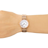 Marc Jacobs Roxy White Dial Rose Gold Steel Strap Watch for Women - MJ3527