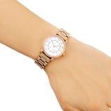 Marc Jacobs Roxy White Dial Rose Gold Steel Strap Watch for Women - MJ3523