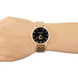 Coach Delancey Black Dial Gold Steel Strap Watch for Women - 14502813