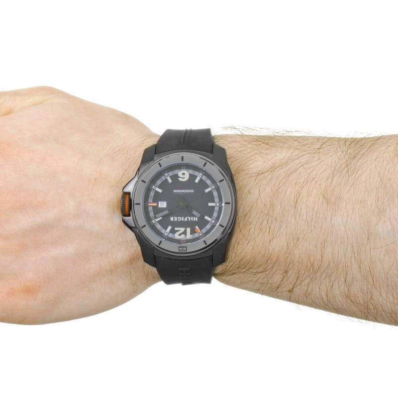 Tommy Hilfiger Windsurf Black Dial Black Rubber Strap Watch for Men- 1791114