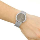 Calvin Klein Minimal Grey Dial Silver Mesh Bracelet Watch for Women - K3M221Y3