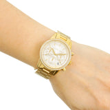 Michael Kors Ritz Gold Dial Gold Steel Strap Watch for Women - MK6356