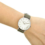 Coach Perry White Dial Grey Leather Strap Watch for Women - 14503155