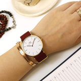 Wrist with watch and bracelets.