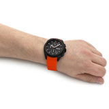 Hugo Boss Volane Black Dial Orange Silicone Strap Watch for Men - 1513957