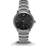 Burberry The Classic Round Black Dial Silver Steel Strap Watch for Men - BU10005