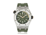 Audemars Piguet Royal Oak Offshore Diver Green Dial Green Rubber Strap Watch for Men - 15720ST.OO.A052CA.01