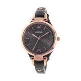 Fossil Georgia Smoke Grey Dial Grey Leather Strap Watch for Women - ES3077