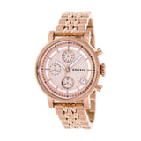 Fossil Boyfriend Chronograph Rose Gold Dial Rose Gold Steel Strap Watch for Women - ES3380