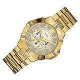 Guess Vista Diamonds Gold Dial Gold Steel Strap Watch for Women - W13573L1