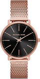 Michael Kors Pyper Analog Black Dial Rose Gold Mesh Strap Watch For Women - MK4566