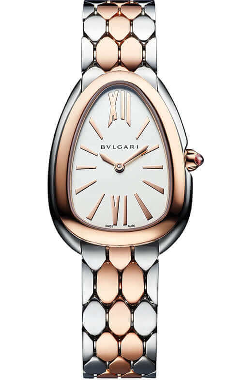 Bvlgari Serpenti Seduttori White Dial Two Tone Steel Strap Watch for Women - SERPENTI103277