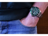 Tag Heuer Aquaracer Calibre 5 Green Dial Silver Steel Strap Watch for Men - WAY201S.BA0927