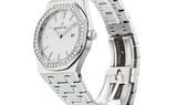 Audemars Piguet Royal Oak Quartz Diamonds White Dial Silver Steel Strap Watch for Women - 67651ST.ZZ.1261ST.01