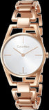 Calvin Klein Dainty White Dial Rose Gold Steel Strap Watch for Women - K7L23646