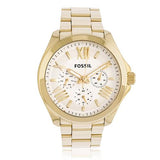 Fossil Cecile Multifunction Champagne Dial Gold Steel Strap Watch for Women - AM4510