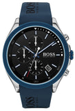 Hugo Boss Velocity Black Dial Blue Rubber Strap Watch for Men - 1513717