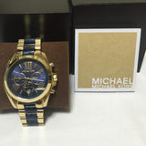 Michael Kors Bradshaw Navy Blue Dial Two Tone Steel Strap Watch for Women - MK6268