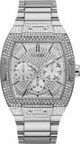 Guess Phoenix Multifunction Crystals Silver Dial Silver Steel Strap Watch For Men - GW0094G1