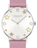 Coach Perry Mother of Pearl White Dial Pink Leather Strap Watch for Women - 14503243