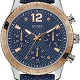 Guess Marina Chronograph Blue Dial Blue Denim Strap Watch For Women - W1057L1