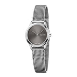 Calvin Klein Minimal Grey Dial Silver Mesh Bracelet Watch for Women - K3M231Y3