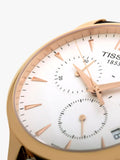 Tissot T Classic Tradition Chronograph White Dial Brown Leather Strap Watch For Men - T063.617.36.037.00