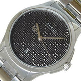 Gucci G Timeless Black Dial Silver Steel Strap Watch For Men - YA126460