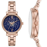 Michael Kors Sofie Analog Quartz Blue Dial Rose Gold Steel Strap Watch For Women - MK3971