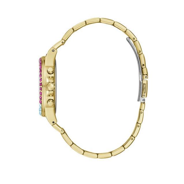 Guess Sugarrush Quartz Multicolor Dial Gold Steel Strap Watch For Women - GW0258L1