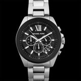 Michael Kors Brecken Chronograph Black Dial Silver Steel Strap Watch For Men - MK8847