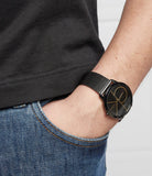 Calvin Klein Minimal Black Dial Black Mesh Bracelet Watch for Men - K3M214X1