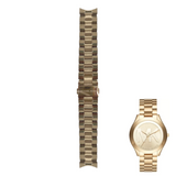 Michael Kors Slim Runway Analog Gold Dial Gold Steel Strap Watch For Women - MK3739