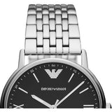 Emporio Armani Kappa Black Dial Silver Steel Strap Watch For Men - AR11152