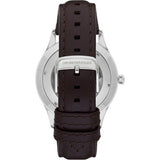 Emporio Armani Meccanico White Dial Brown Leather Strap Watch For Men - AR1946