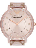 Emporio Armani Kappa Quartz Rose Gold Dial Pink Leather Strap Watch For Women - AR11010