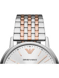 Emporio Armani Kappa Quartz Silver Dial Two Tone Mesh Bracelet Watch For Men - AR11093